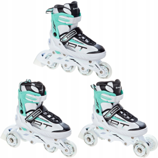 Rolki 3w1 RAVEN Profession White/Mint 28-32
